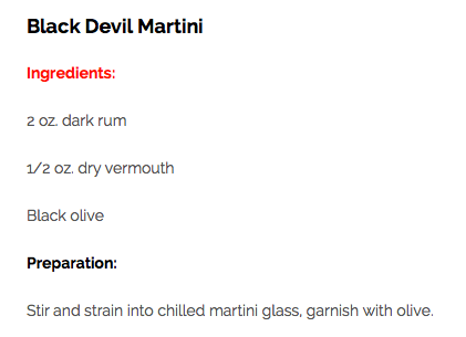 Black Devil Martini Recipe